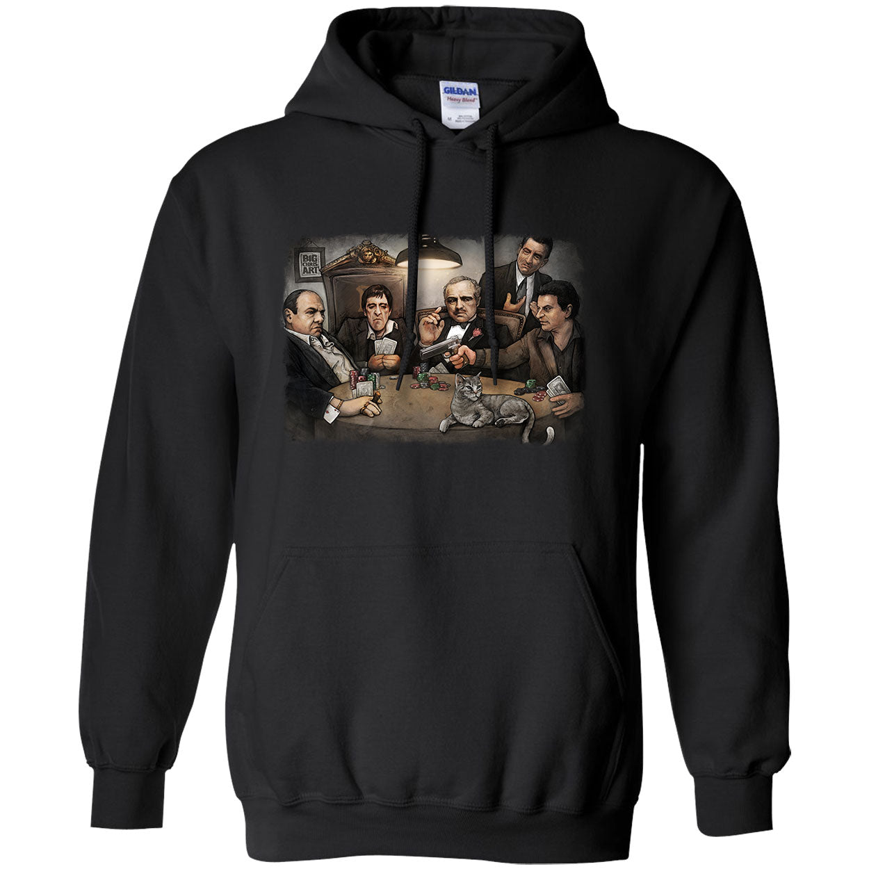 Big Chris Art Gangsters Playing Poker Hooded Sweatshirt