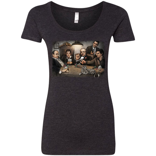 Gangsters Playing Poker Scoop Neck Junior Top