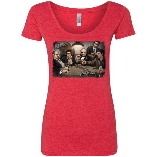 Gangsters Playing Poker Scoop Neck Junior Top