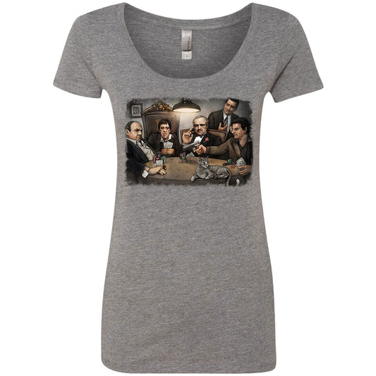 Gangsters Playing Poker Scoop Neck Junior Top