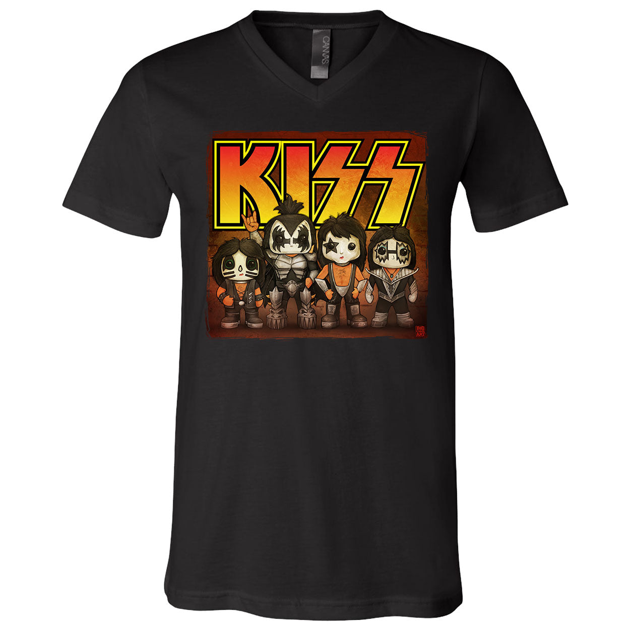 Big Chris Art Kiss Line Up V-Neck T-shirt