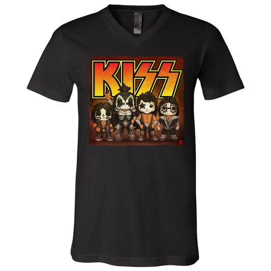 Big Chris Art Big Chris Art Kiss Line Up V-Neck T-shirt