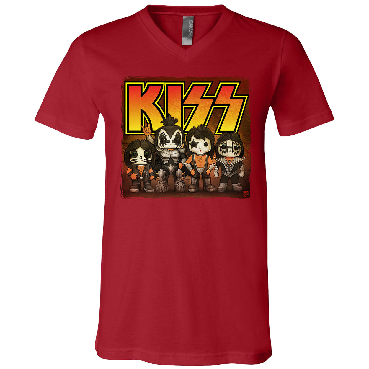 Big Chris Art Kiss Line Up V-Neck T-shirt
