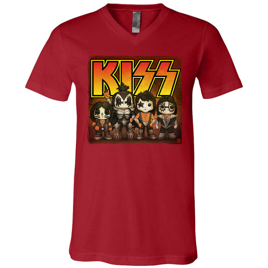 Big Chris Art Big Chris Art Kiss Line Up V-Neck T-shirt