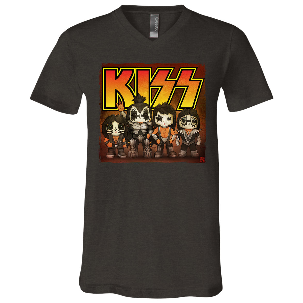 Big Chris Art Kiss Line Up V-Neck T-shirt