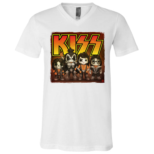 Big Chris Art Big Chris Art Kiss Line Up V-Neck T-shirt