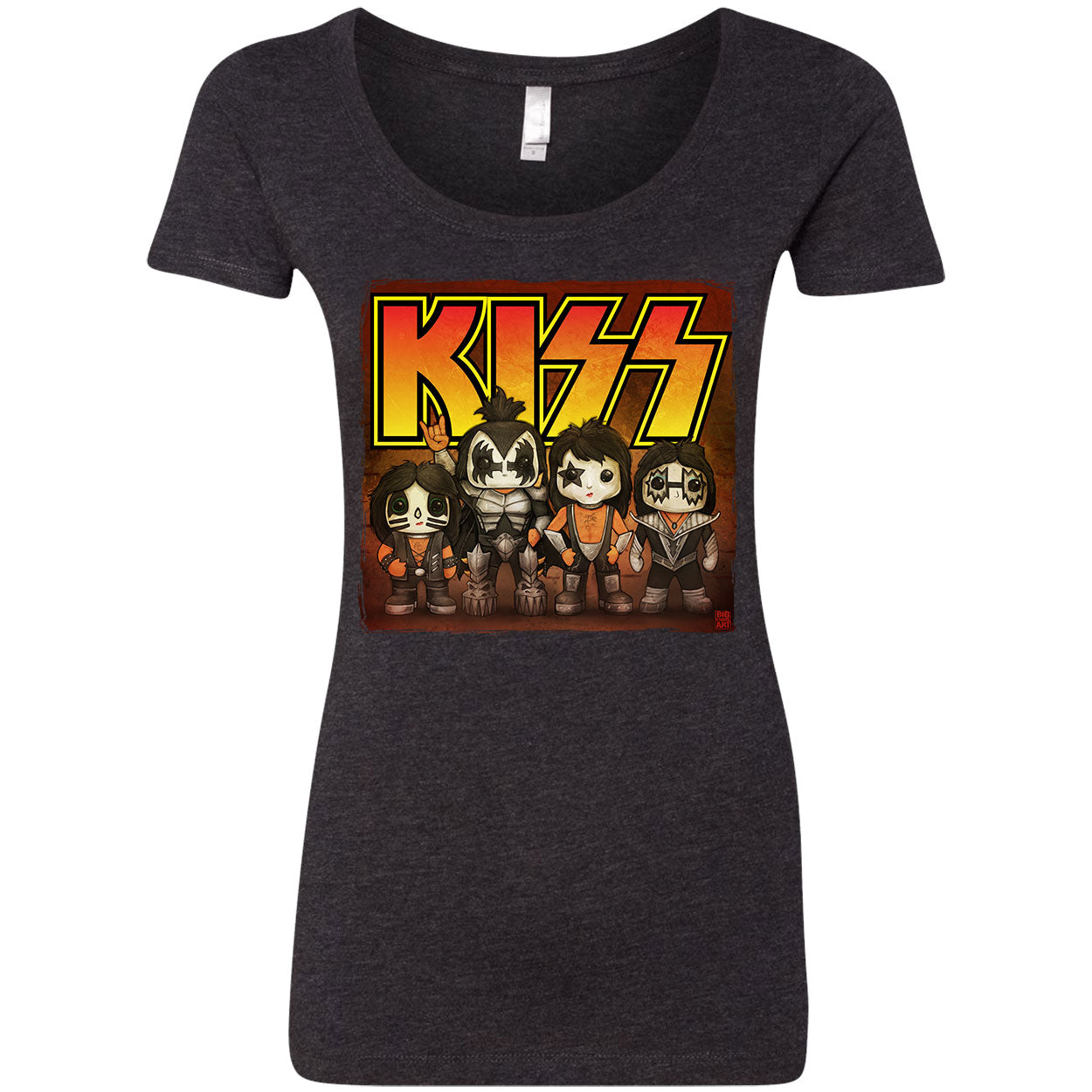 Kiss Line Up Scoop Neck Junior Top