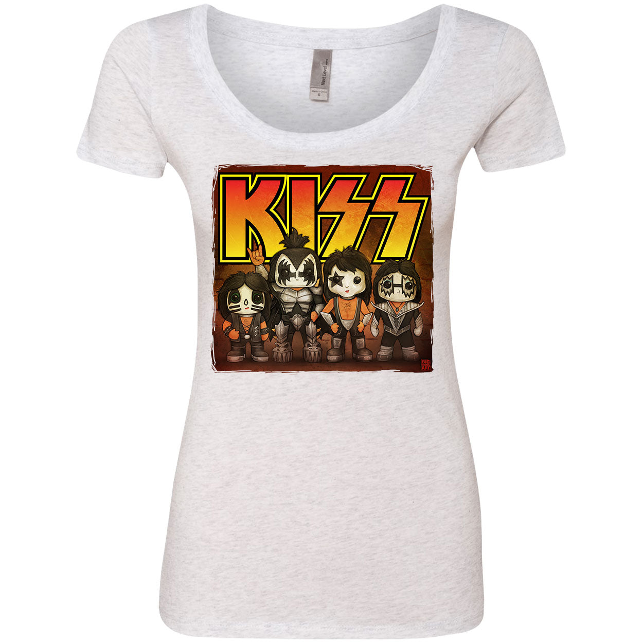 Kiss Line Up Scoop Neck Junior Top