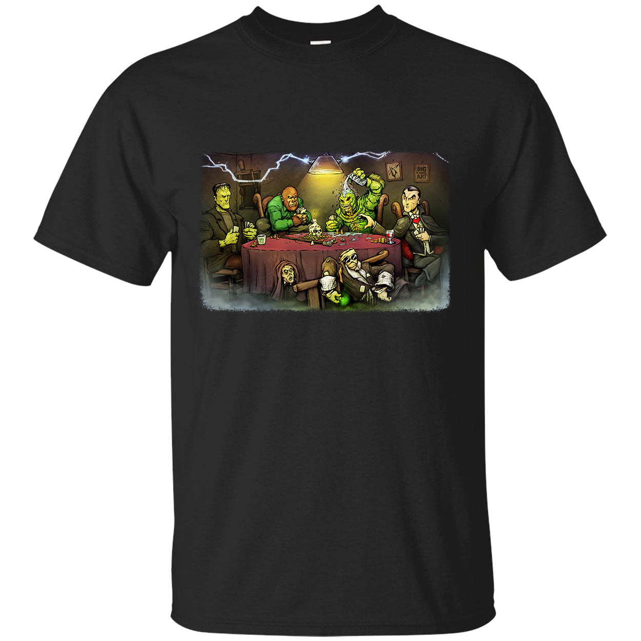 Big Chris Art Monsters Playing Poker T-shirt