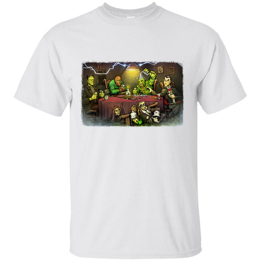 Big Chris Art Big Chris Art Monsters Playing Poker T-shirt