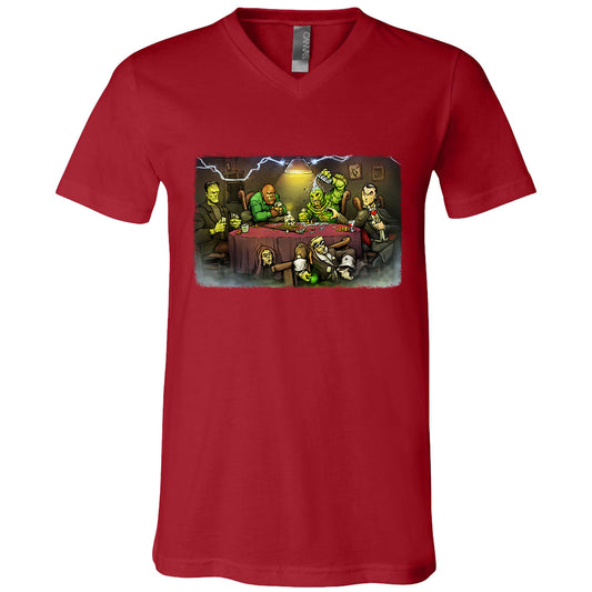 Big Chris Art Big Chris Art Monsters Playing Poker V-Neck T-shirt