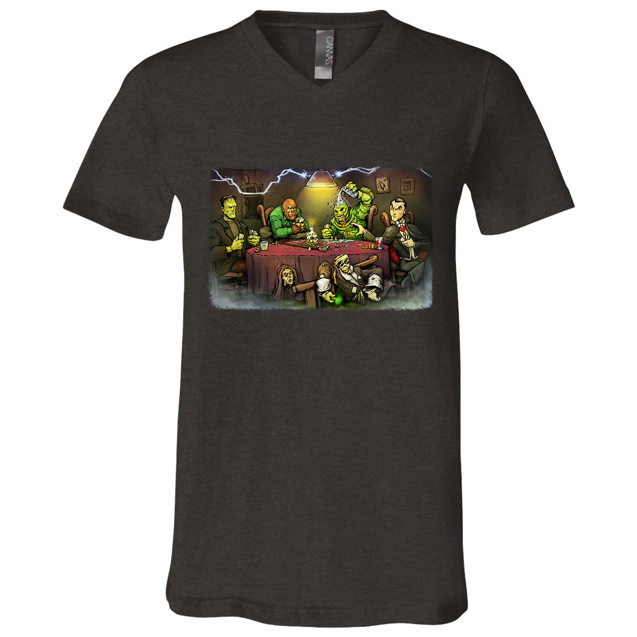 Big Chris Art Monsters Playing Poker V-Neck T-shirt
