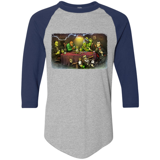 Monsters Playing Poker Baseball Jersey