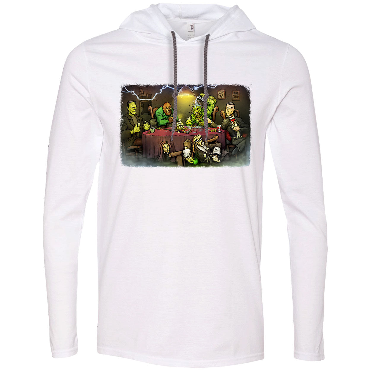 Big Chris Art Monsters Playing Poker Hooded Long Sleeve