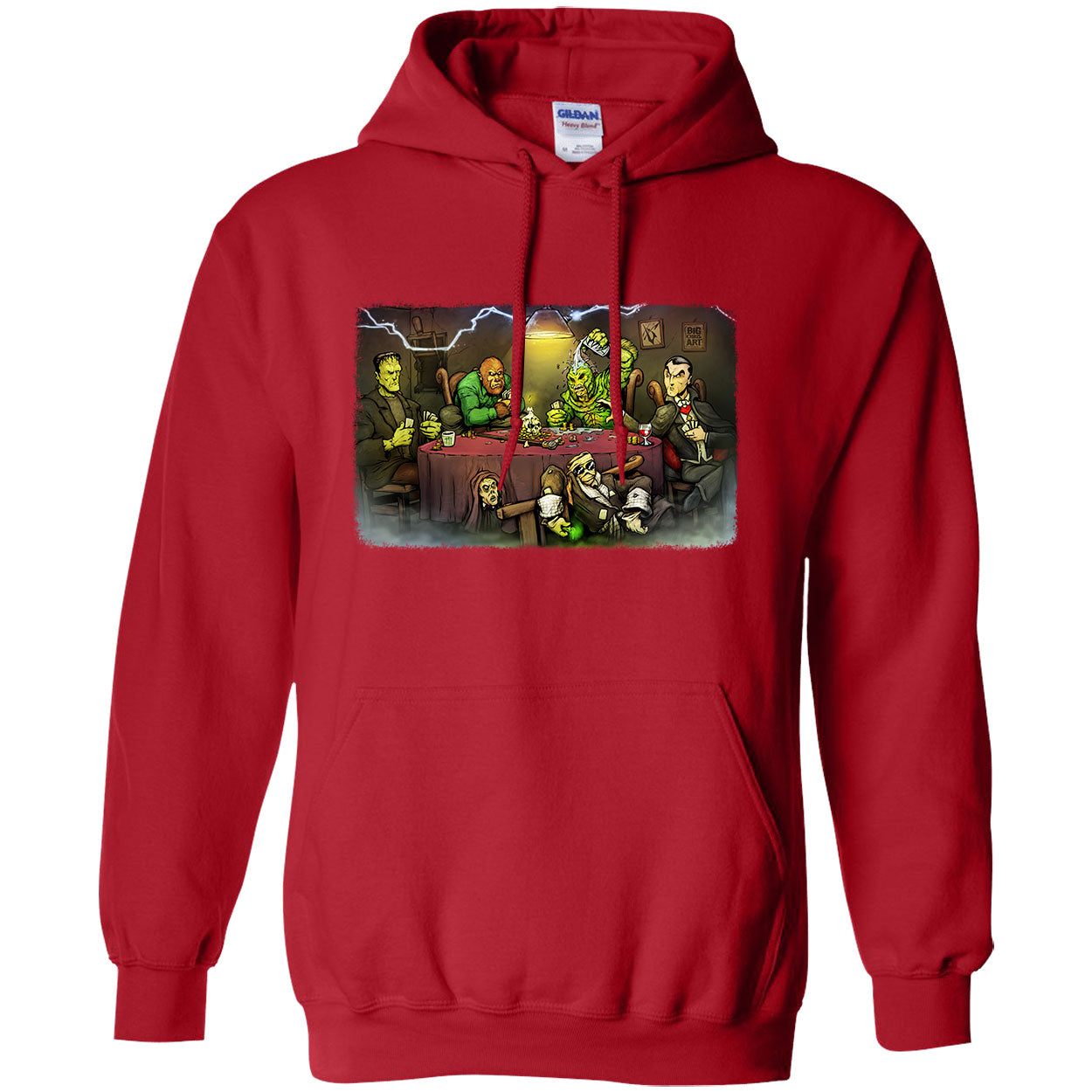 Big Chris Art Monsters Playing Poker Hooded Sweatshirt