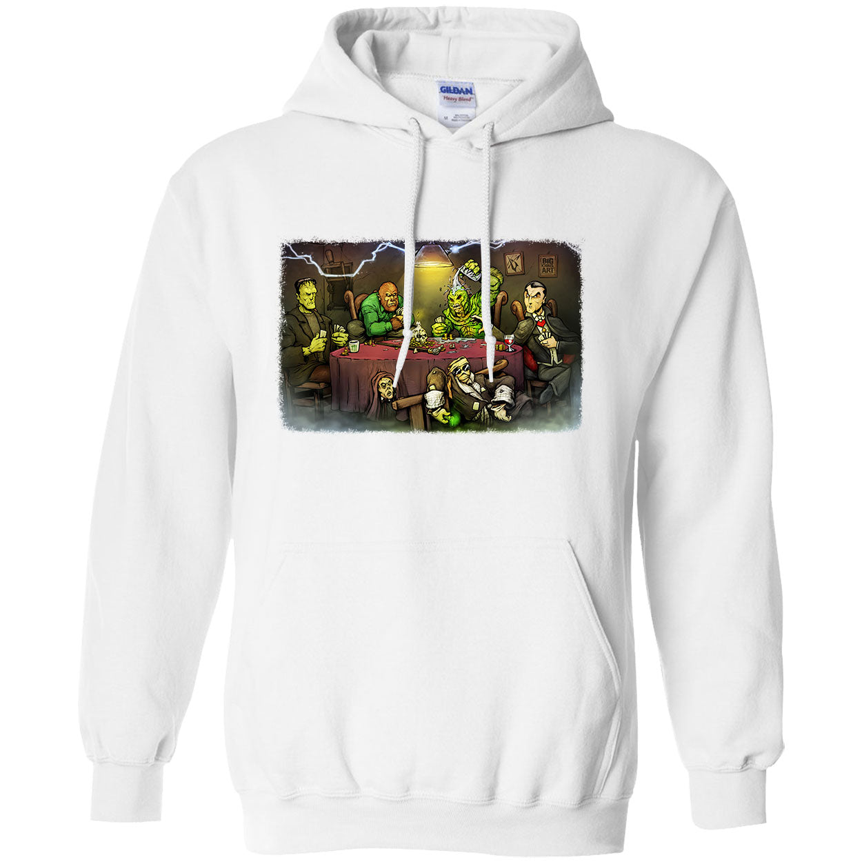 Big Chris Art Monsters Playing Poker Hooded Sweatshirt