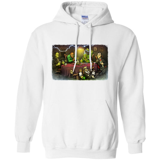Big Chris Art Big Chris Art Monsters Playing Poker Hooded Sweatshirt