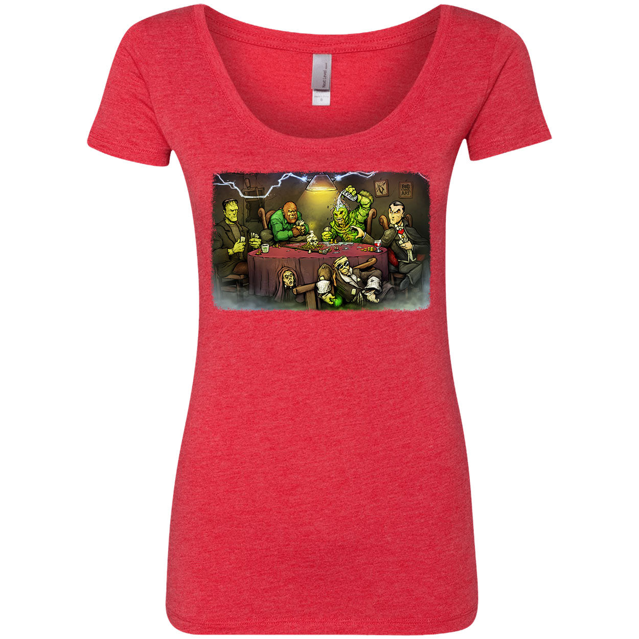 Monsters Playing Poker Scoop Neck Junior Top