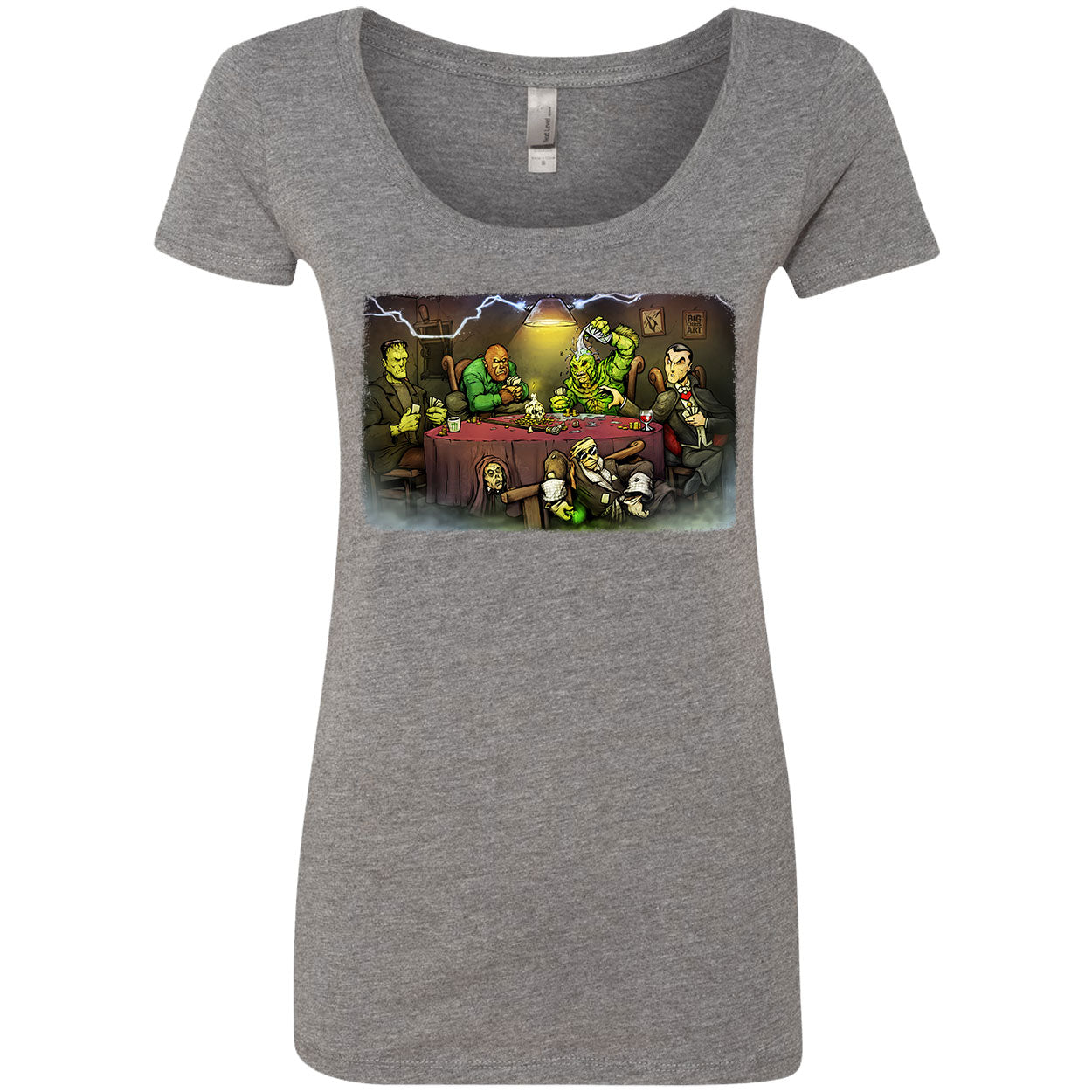 Monsters Playing Poker Scoop Neck Junior Top