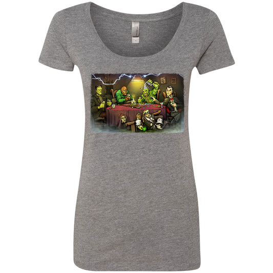 Monsters Playing Poker Scoop Neck Junior Top