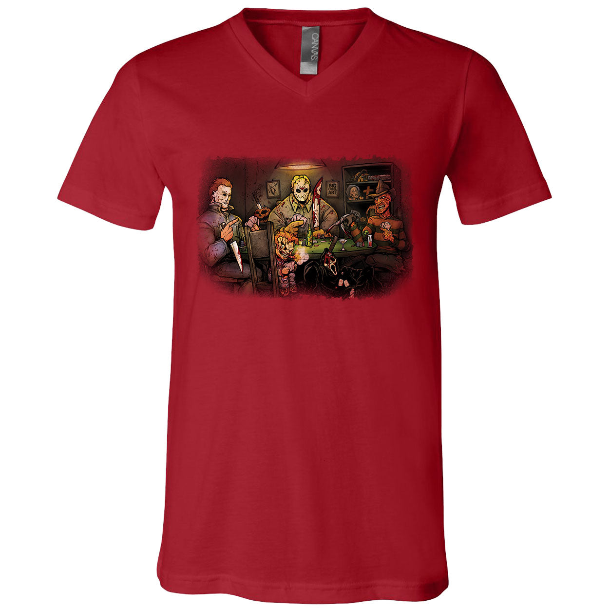 Big Chris Art Slashers Playing Poker V-Neck T-shirt