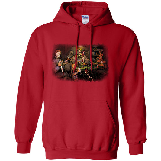 Big Chris Art Big Chris Art Slashers Playing Poker Hooded Sweatshirt