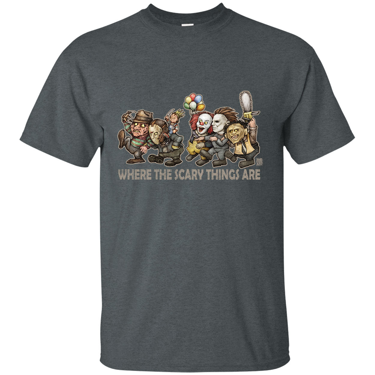 Big Chris Art Where the Scary Things Are T-shirt