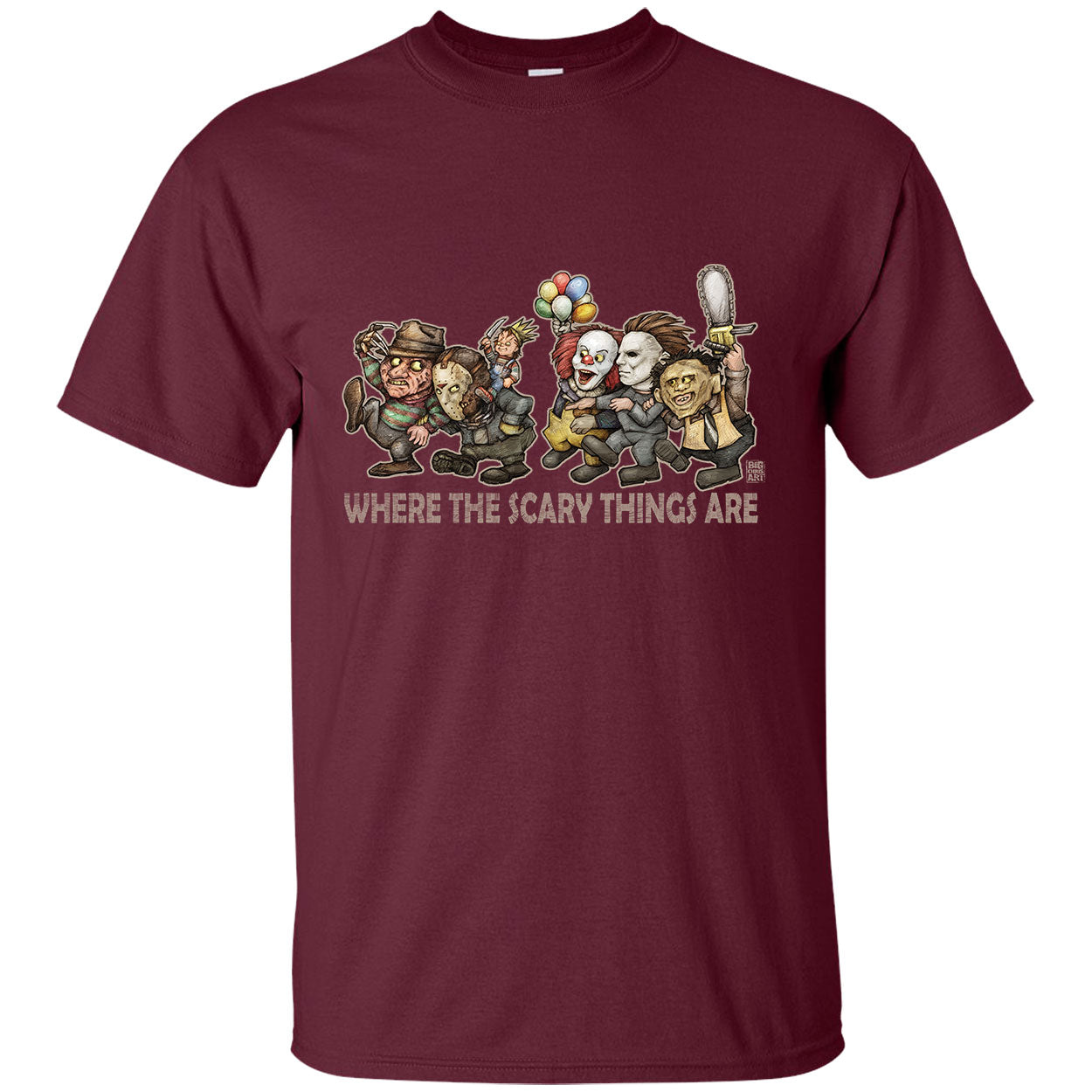 Big Chris Art Where the Scary Things Are T-shirt