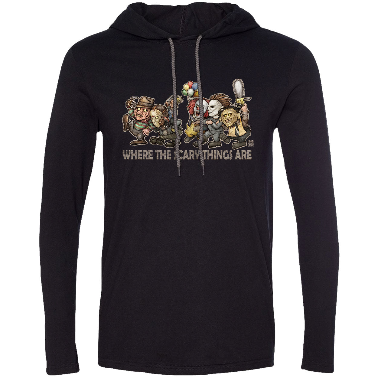 Big Chris Art Where the Scary Things Are Hooded Long Sleeve