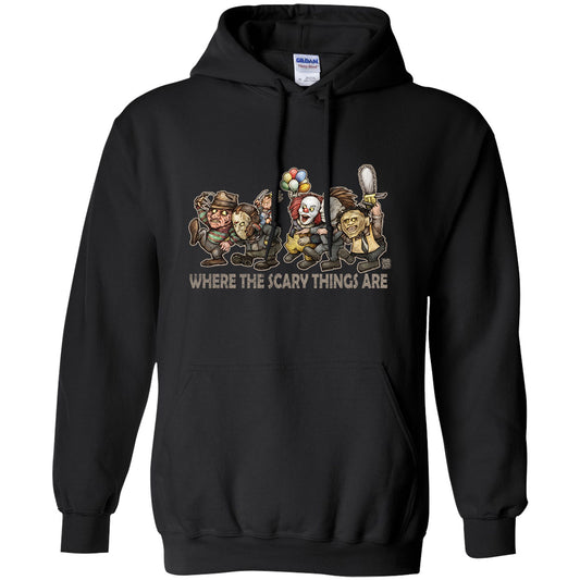 Big Chris Art Big Chris Art Where the Scary Things Are Hooded Sweatshirt