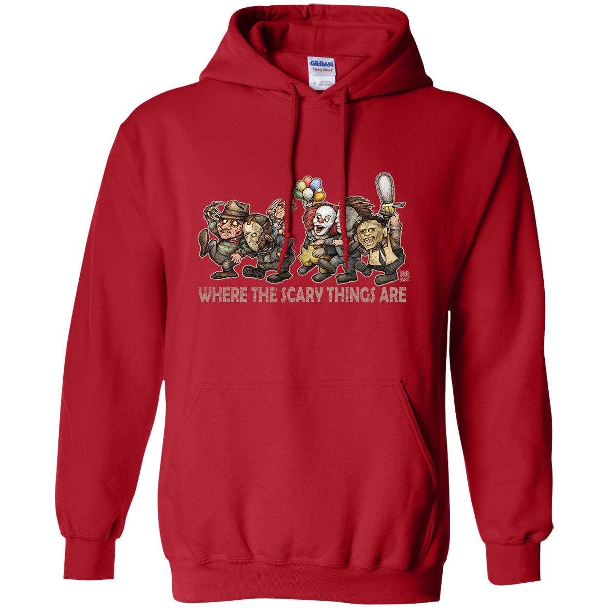 Big Chris Art Where the Scary Things Are Hooded Sweatshirt