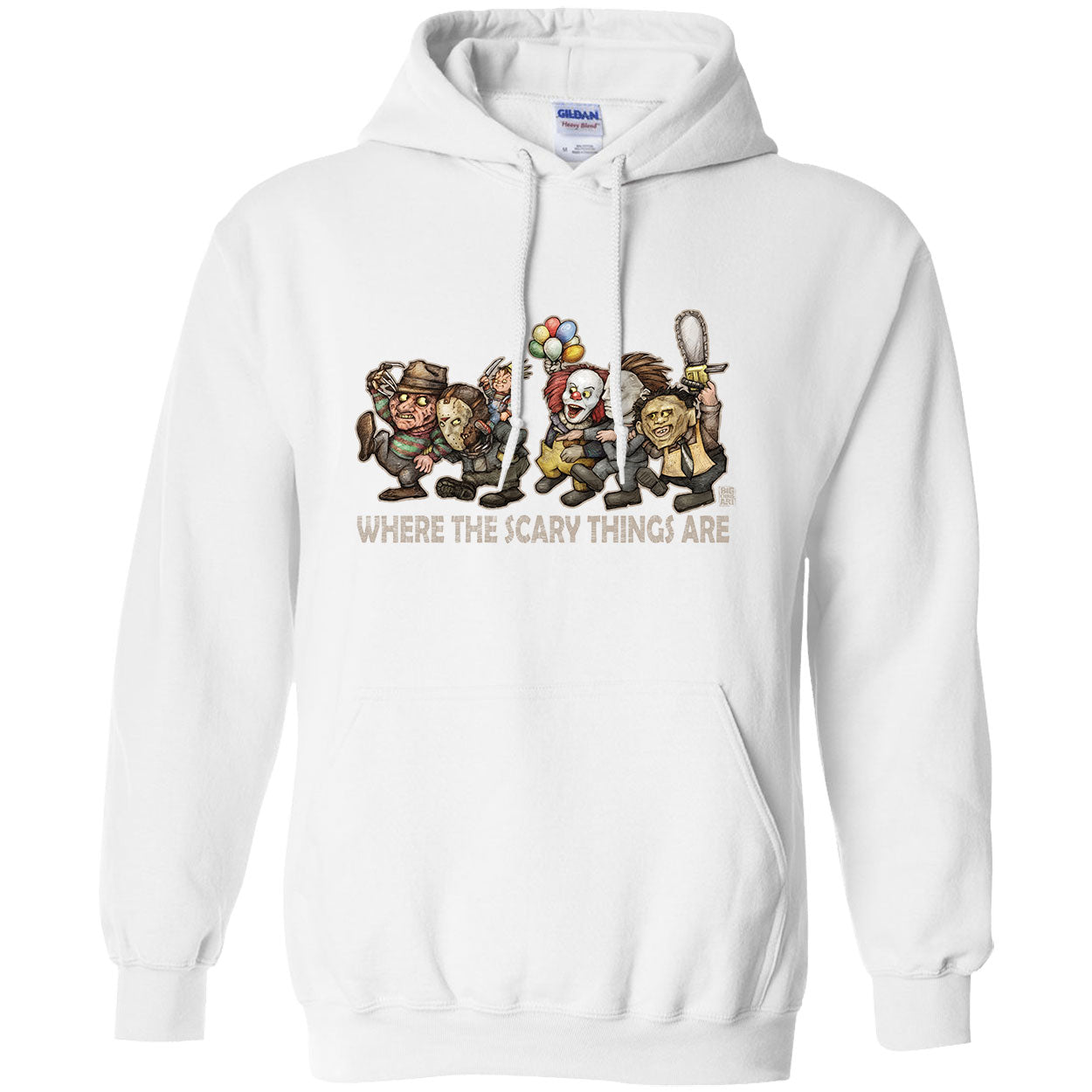 Big Chris Art Where the Scary Things Are Hooded Sweatshirt