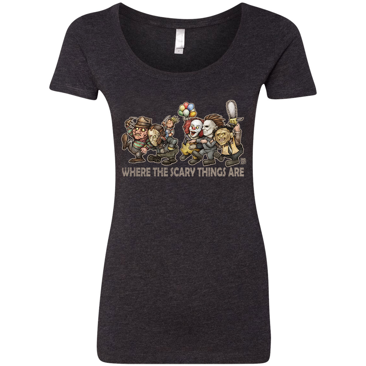 Where the Scary Things Are Scoop Neck Junior Top