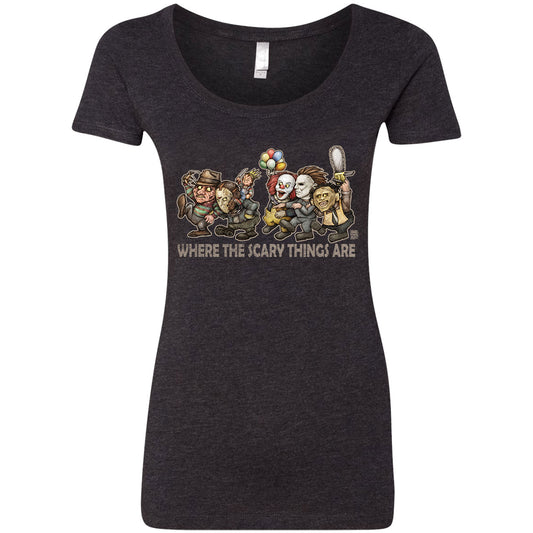 Where the Scary Things Are Scoop Neck Junior Top