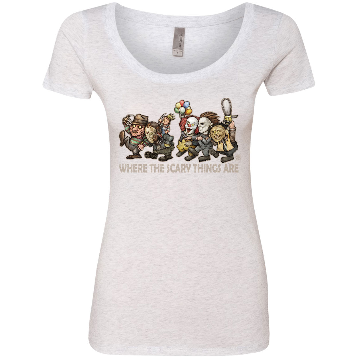 Where the Scary Things Are Scoop Neck Junior Top