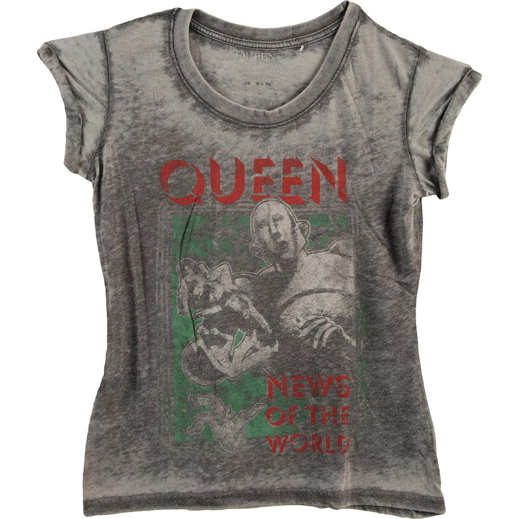 Queen News Of The World (Burn Out) Ladies Fashion Tee Junior Top 403797 ...
