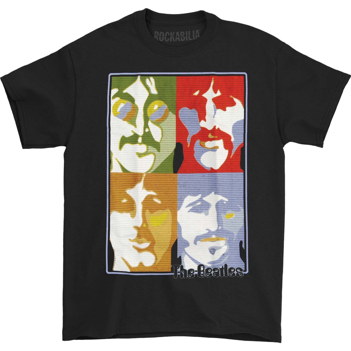 Beatles Striped Poster Faces T-shirt