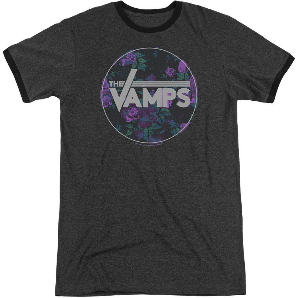 Vamps Floral Vamps Adult Ringer T-shirt