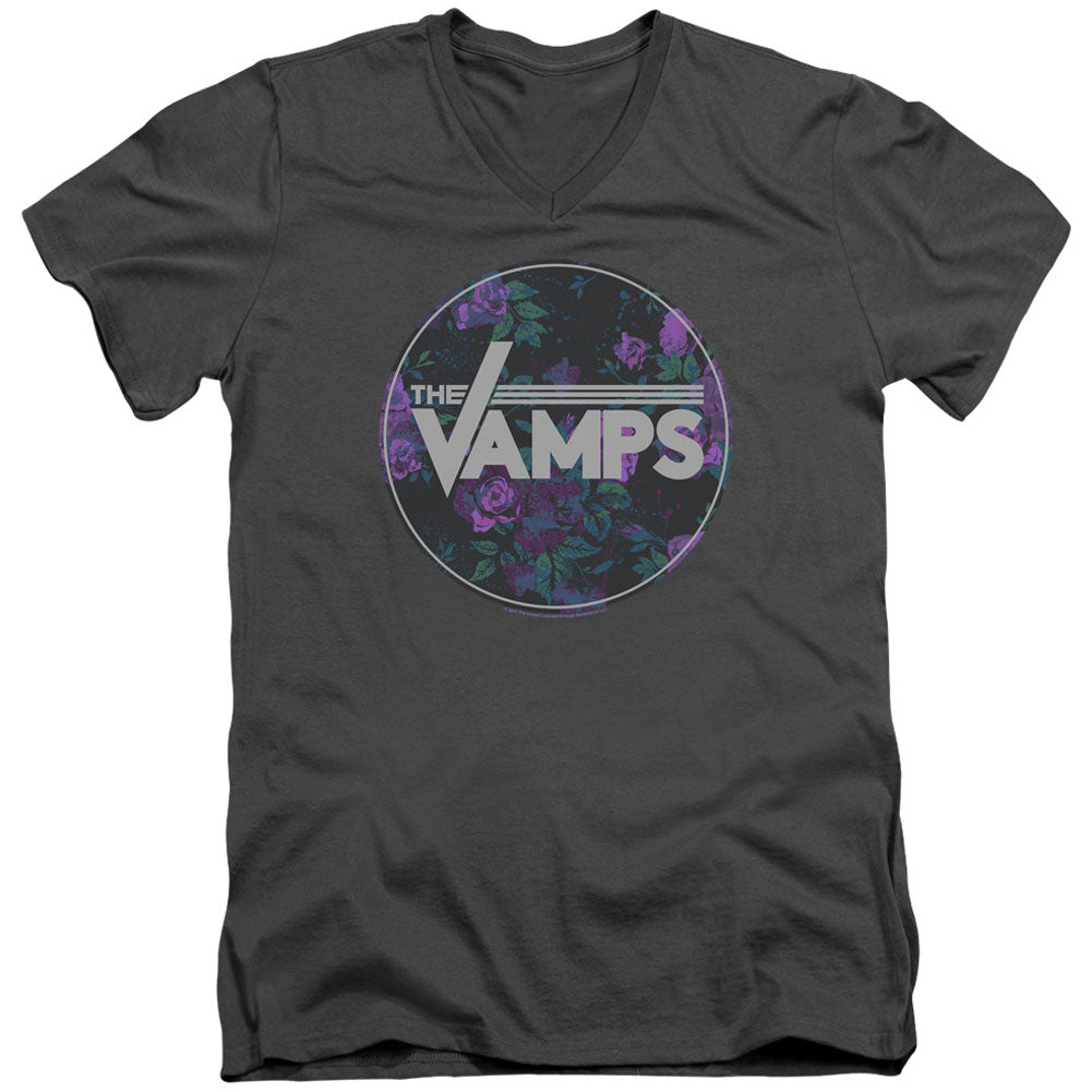 Floral Vamps Adult V-Neck Slim Fit T-shirt