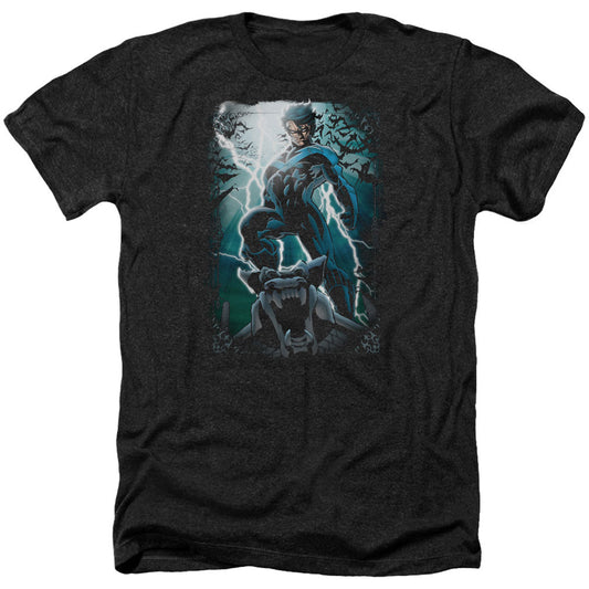Batman Batman Night Light Adult Heather 40% Poly T-shirt