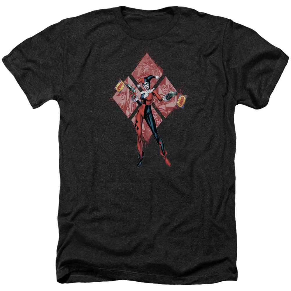 Batman Harley Quinn (diamonds) Adult Heather 40% Poly T-shirt