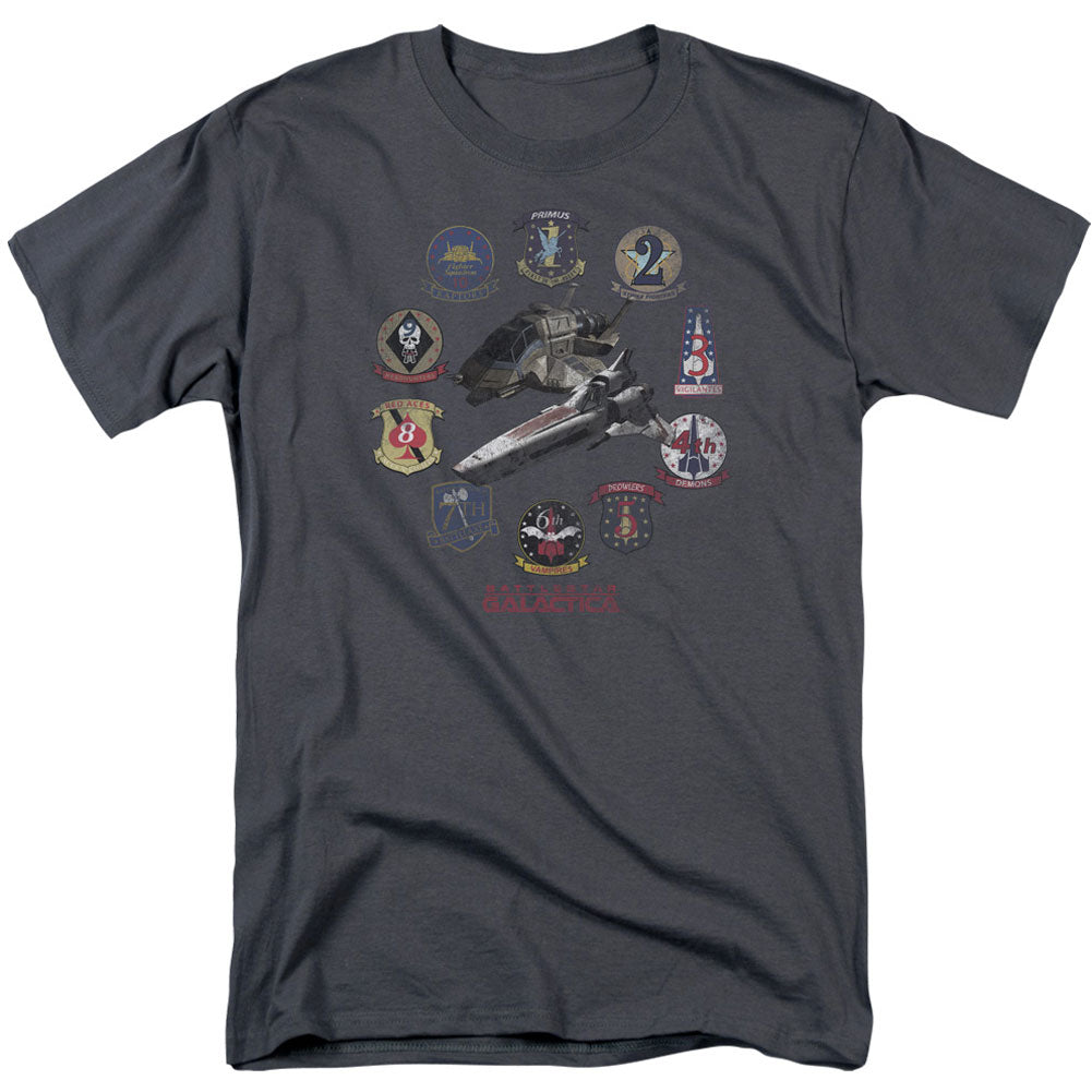 Battlestar Galactica Badges Adult T-shirt