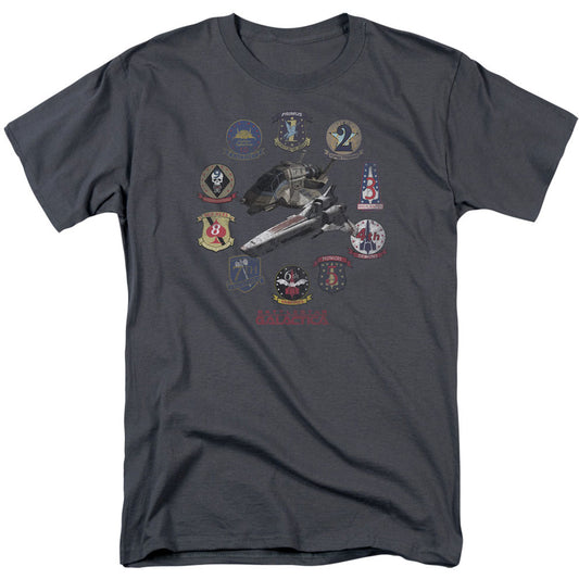 Battlestar Galactica Battlestar Galactica Badges Adult T-shirt