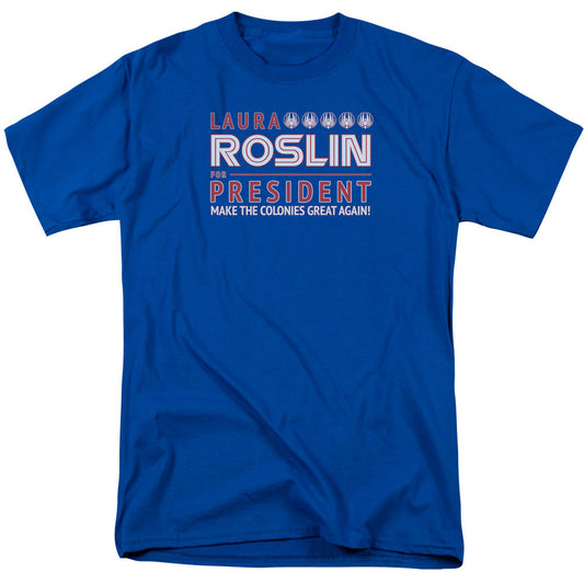 Battlestar Galactica Battlestar Galactica Roslin For President Adult T-shirt