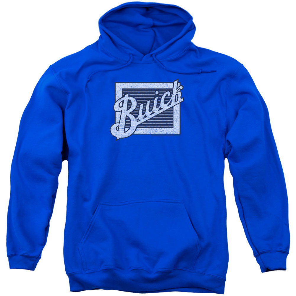 Buick Distressed Emblem Adult 25% Poly Hooded Sweatshirt