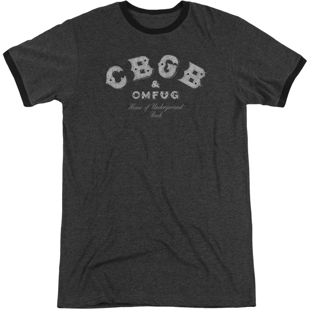 Cbgb Tattered Logo Adult Ringer T-shirt