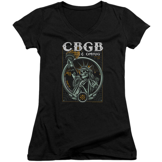 Liberty Skull V-Neck Junior Top