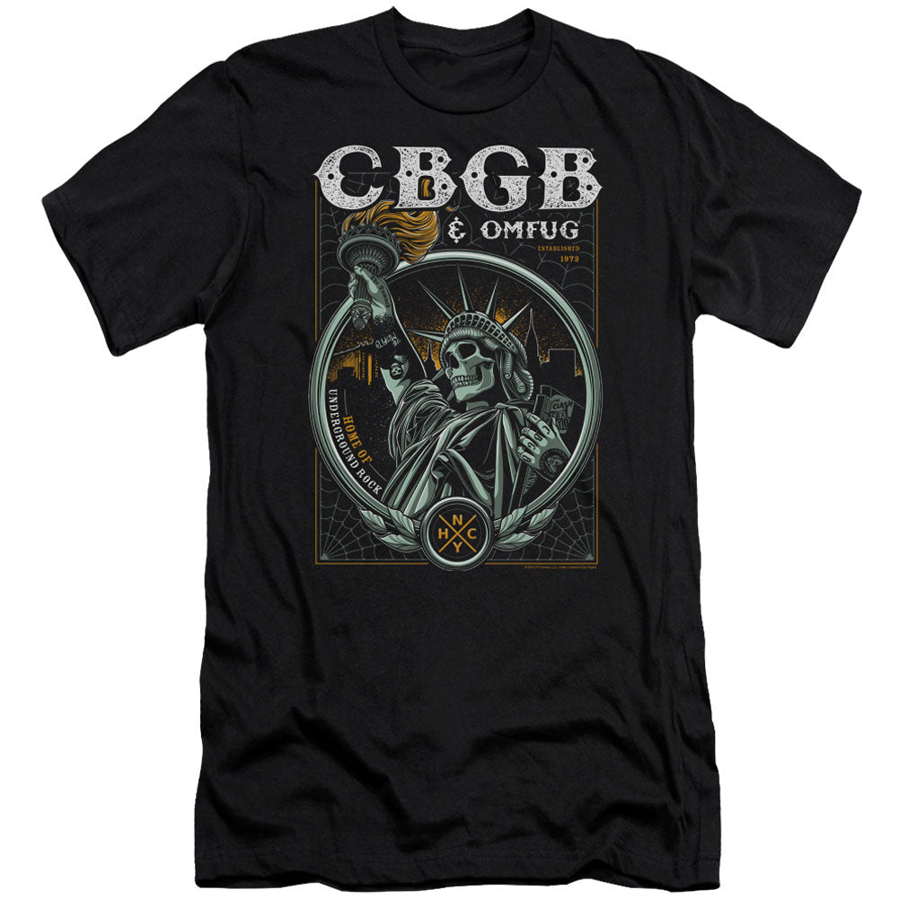 Cbgb Liberty Skull Premium Canvas Brand Slim Fit T-shirt