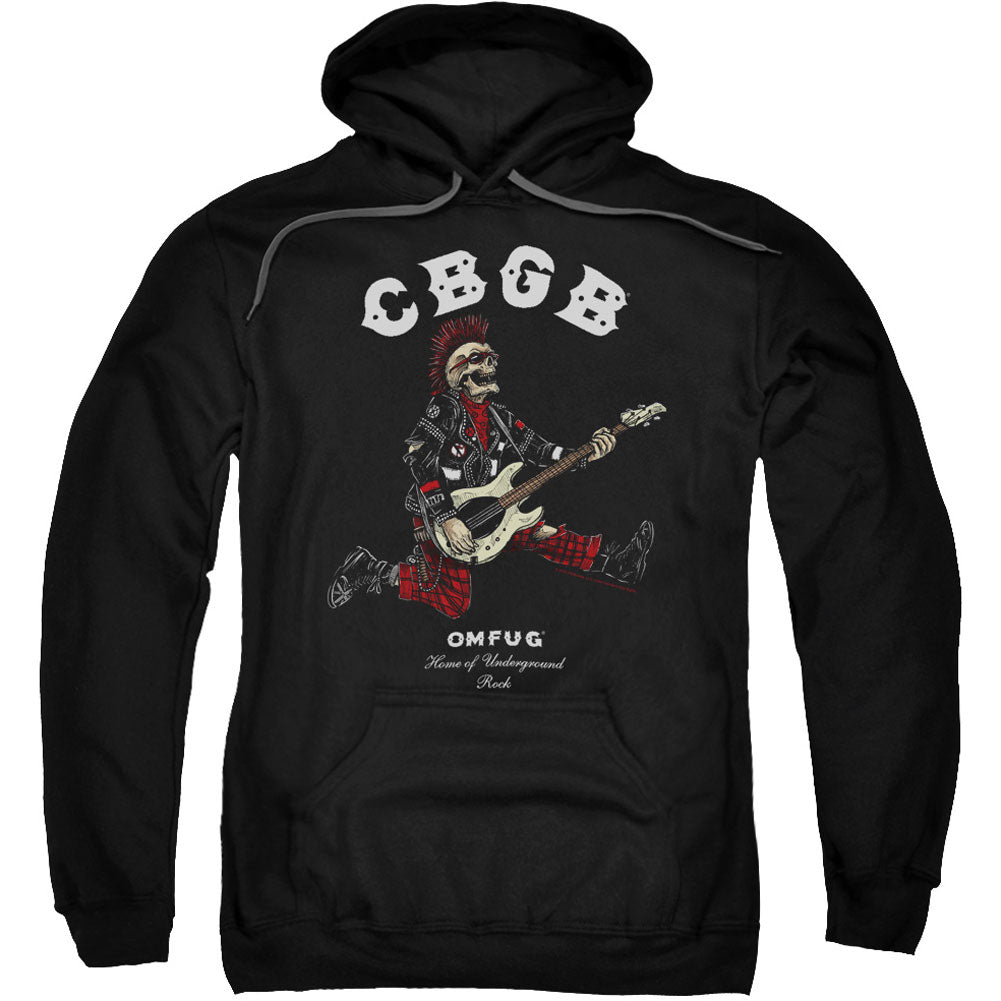 Cbgb Skull Jump Adult 25% Poly Hooded Sweatshirt