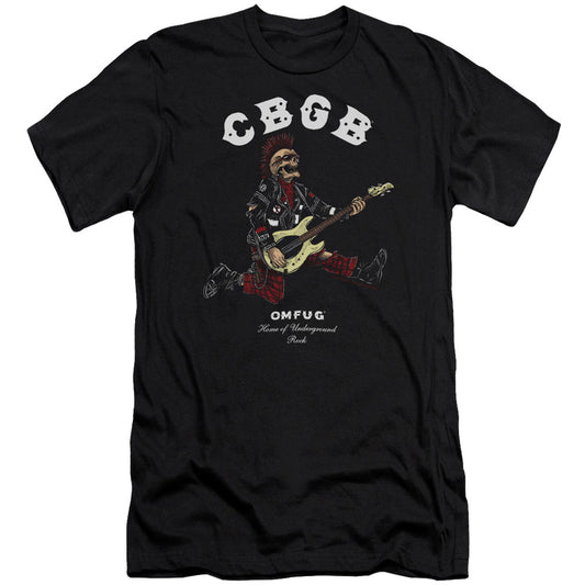 Cbgb Skull Jump Premium Canvas Brand Slim Fit T-shirt